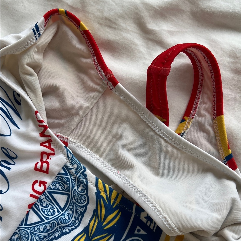 Moschino Red and White Budweiser inspired one piece - Picture 5 of 5
